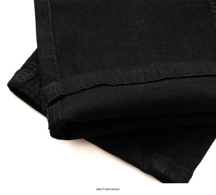 Men Plus Size Jeans 38 40 Slim Skinny Stretch Straight Classic Version of Simple Black Denim Pants Male Brand Clothing