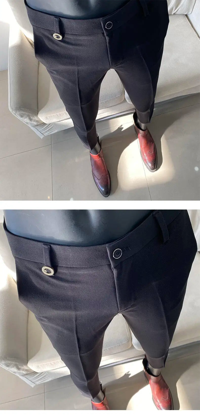 Men Suit Pant 2025 Autumn Solid Elastic Waist Dress Pants Calça Masculina Men Slim Business Office Social Ankle Length Trousers
