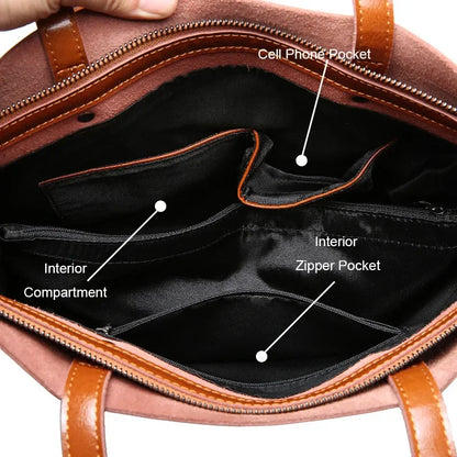 2024 Office Hand Shoulder Bags For Women Tote Cow Leather Bag Ladies Genuine Leather Handbags Big Women Bag Large Vintage Female