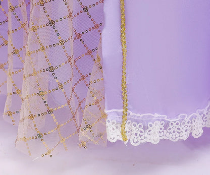 Rapunzel Purple Dress Princess Costume Sets Children Birthday Carnival Halloween Party Fancy Girls Ball Gown Cosplay Clothes