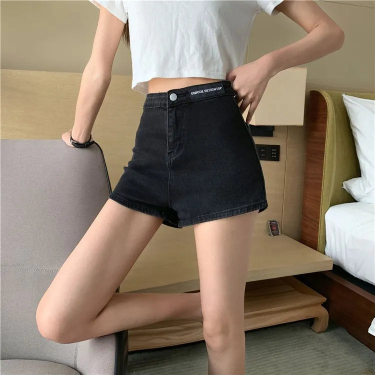 Retro Spicy Girl High Waist Skinny Denim orts Women's Summer Thin Korean Sle Cotton Stretch Tight Fit Trendy Hot Pants