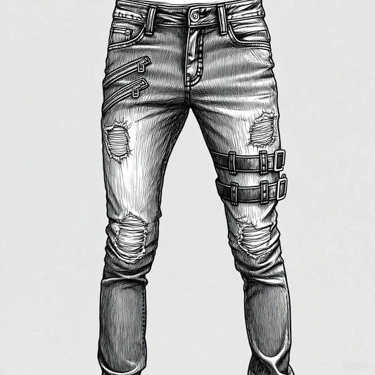 New 2025 Fashion Men's Pants Casual Jeans Men's Thigh Zipper Design Straight leg Jeans Pants Large Size S-4Xl