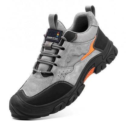 Men Safety Work Shoes Plastic Toe Safety Boots Fashion Lightweight Comfort Working Sneakers Anti-puncture Indestructible Shoes
