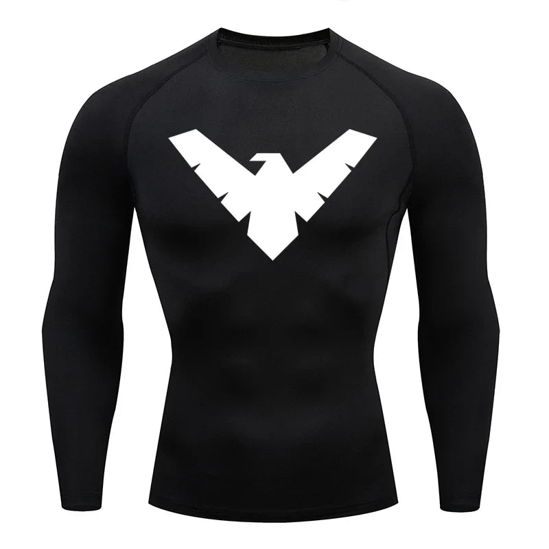 Summer Short Sleeve Compression Shirt Men Sports Top Running T Shirt Quick Dry Gym Workout Clothing Sun Protection Long Sleeve