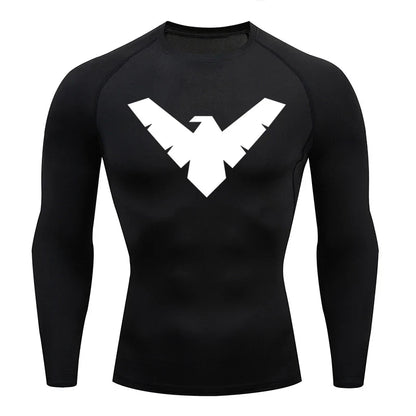 Summer Short Sleeve Compression Shirt Men Sports Top Running T Shirt Quick Dry Gym Workout Clothing Sun Protection Long Sleeve