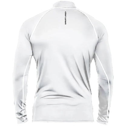 Cody Lundin Men's Long Sleeve Rashguard UPF 50+ UV Protection Fabric T Shirts Lightweight White Compression Gym Surf Swim Shirts