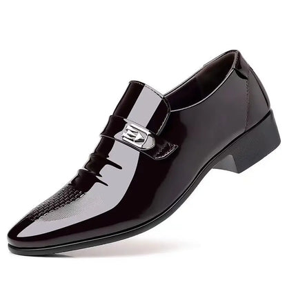 Dress Shoes Man Patent Leather Spring Autumn Bright Upper Pointed Toe Social Shoe for Men Casual 2025 Trend High Quality Fashion