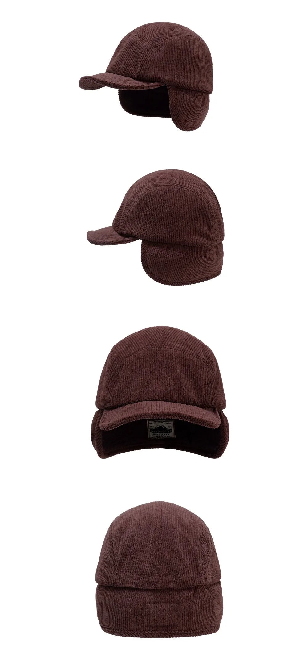 Versatile Retro Bomber Hats Fleece-Lined Warm Corduroy Caps Windproof Earflap Lei Feng Caps Autumn Winter Men Women Wear