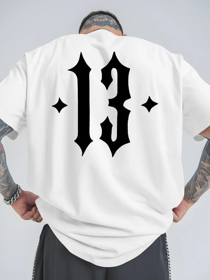 Men's Women Number 13 T Shirt cotton Tee Streetwear Oversize Summer Novelty Creativity Fashion Loose Top Short Sleeve Breathable