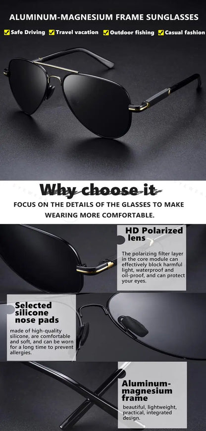 Brand Design Aviation Sunglasses Polarized Man Photochromic UV400 Glasses Woman Anti-glare Driving Goggles zonnebril heren