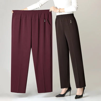 2025 Autumn Fashion Pants Brand Elastic Waist Size Women's Plus Size Thin Pants Casual Office Outdoor Pants