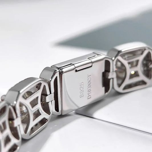 Bracelet de luxe en moissanite complète 4mm 5mm 6.5mm pour homme et femme, en argent S925, bijoux fins de fête, bracelet de diamant complet