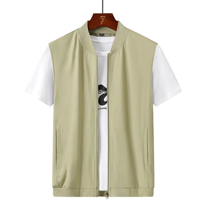 Summer Ultra-Thin Men's Vest Sleeveless Shoulders Quick Drying Breathable Jacket Outdoor Climbing Fishing Leisure Undershirt