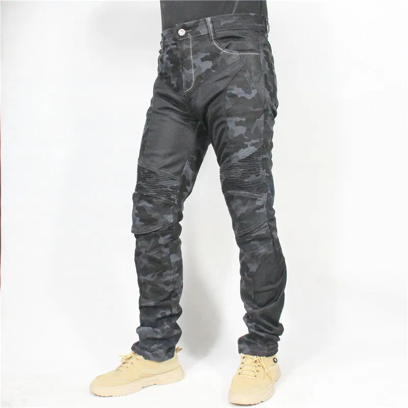 New PK719 Upgrade Model Motorcycle Summer Riding Jeans With Breathable Net Knight CE Certification Equipment Anti-fall Pants
