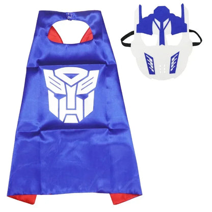 Superhero Masquerade Mask Cape Cloak Anime Spider Man Batman Cloak Action Figure Super Hero Toys Cosplay Child Party Gifts