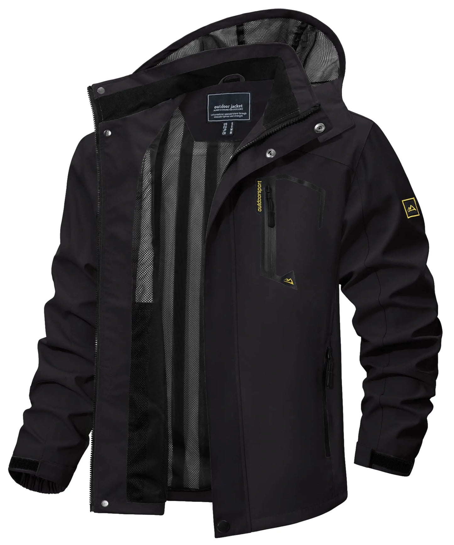 Spring Autumn Lightweight Jackets Mens Mesh Lined Waterproof Rain Jacket Outdoor Fishing Hiking Jacket Male Windbreaker