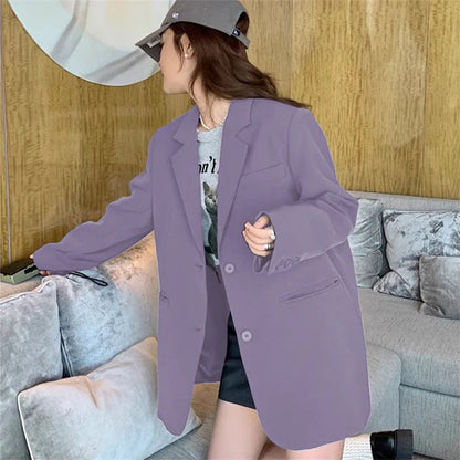 Ladies' Lazy Style Hot Sale Of The Season Early Autumn Korean Version Design Large Slit Small Size Suit Jacket Casual Elegant...