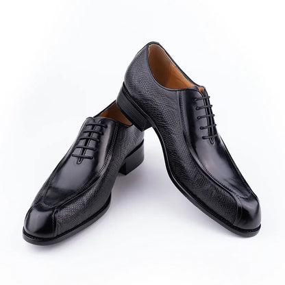 Deluxe Men's Leather Shoes Formal Dress Shoes Wedding Party  Oxford Handmade Comfortable Lace Up Genuine Leather Men's Shoe