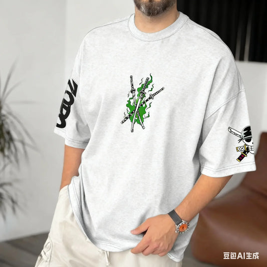 Anime Zoro ONE PIECE Harajuku Men Super Saiyan Vintage Summer T-shirt Loose Women Streetwear Casual Short-sleeved T Shirt Top