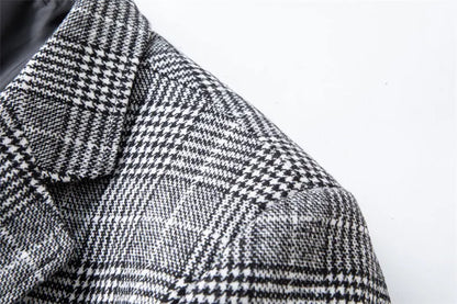 2025 New Business Dinner Gentleman Slim Gentleman Group Dress Fashion Men British Style Dress Best Man Plaid Plaid Plaid Blazer