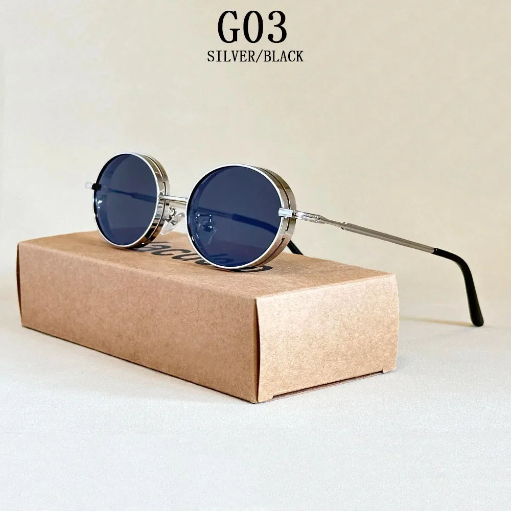 2025 Oval Sunglasses Women Trendy Retro Vintage Steampunk Sunglass Men Fashion Glasses Lentes De Sol Mujer Lunette Soleil Femme