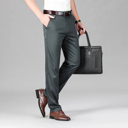 2024 Summer New Men's Business Thin Straight Casual Pants Classic Style cotton Stylish Stretch Luxury Trousers Male Brand