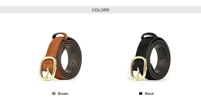 Belt Women Split Leather Trend Elliptical Pin Buckle Accessories All-Match Jeans Waistband Ladies Handmade 91119