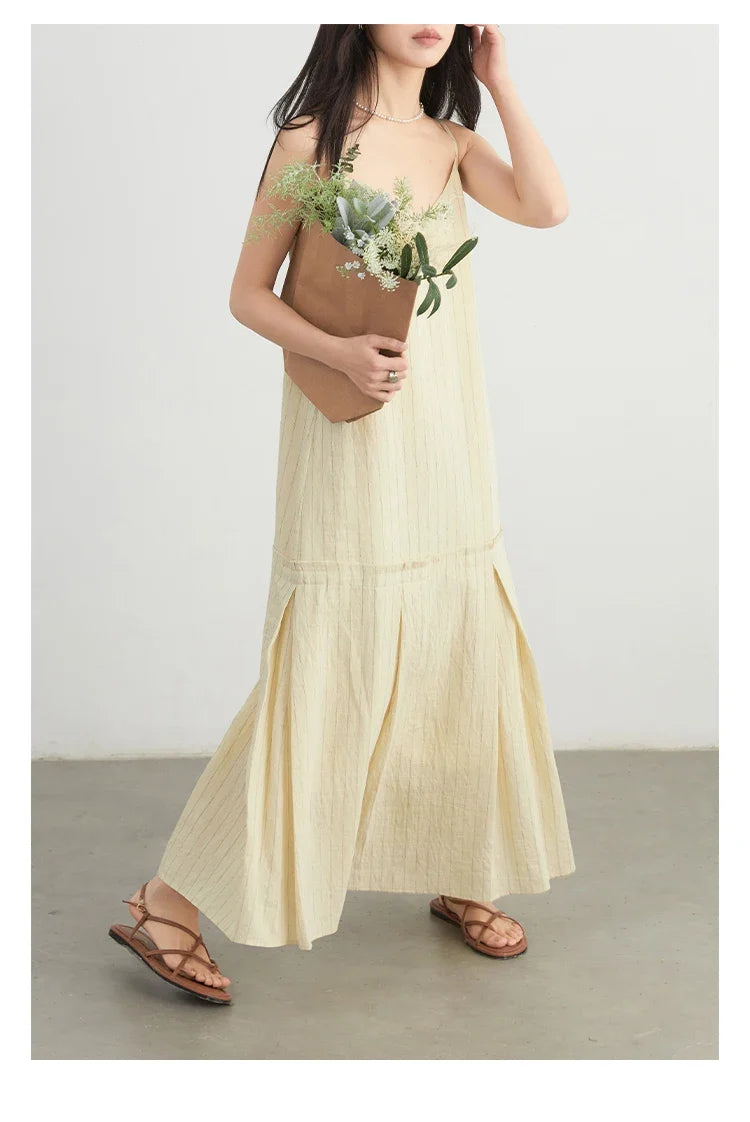 Women Dress Sets Stripe Shirt Loose Casual Long Sleeve Sunscreen Blouses Camisole V-neck Dresses Spring Autumn 2025