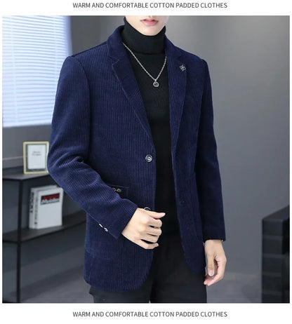 Blazer Boutique Men's Fashion Business Casual Solid Color Korean Version of The Trend Simple Casual Elite Party Gentleman Suit