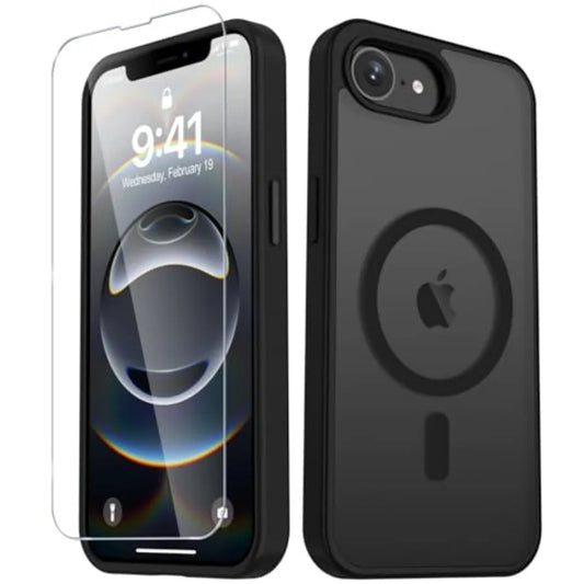 لجراب هاتف iPhone 17e، جراب هاتف iPhone 16e، غطاء هاتف مغناطيسي غير لامع [مع واقي شاشة واحد] [يدعم MagSafe] [مقاوم للصدمات