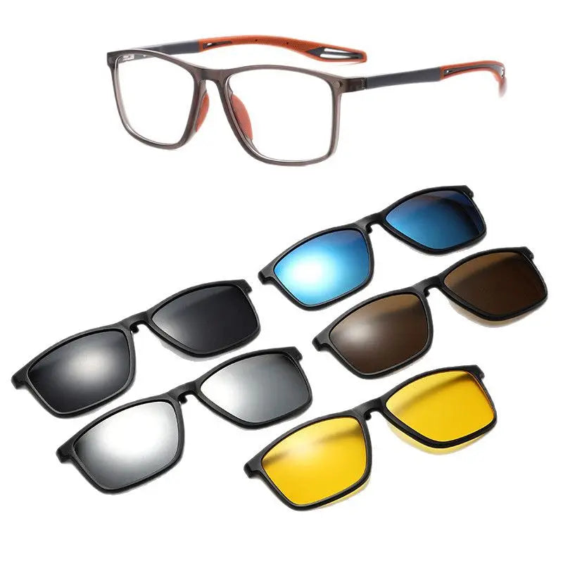 New Magnetic Clip-On Polarized Sunglasses Men Driving Night Vision Anti Blue Light Reading Glasses Women Prescription 3310