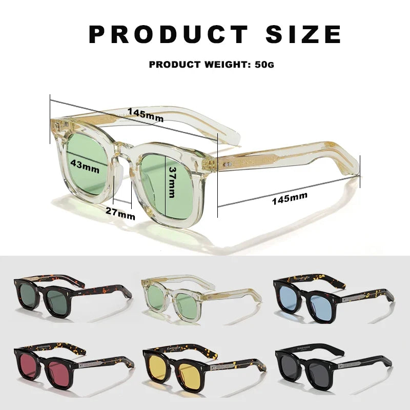 Top Quality Handmade Acetate Round Sunglasses Men Women Classic Sunglasses Outdoor UV400 Protection Glasses Custom Logo Lenses