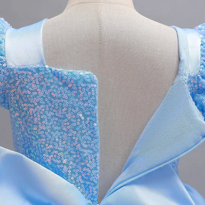 Deluxe Elegant Cinderella Princess Ball Gown Fancy Birthday Cinderella Party Dress Vestidos Costume Play Carnival Apparel