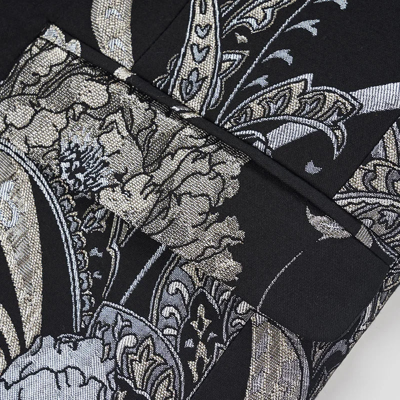 New Men Fashion Flower Suit Luxury Jacquard Jacket Homme Wedding Ball Party Single Button Blazer Singer Stage Performance Coat