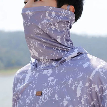 Mens UPF50+ T-Shirt Hoodie Tight Sports Casual Sun Protection T-Shirt Running Quick Dry Hoodie Sunscreen Fishing Men's Clothing