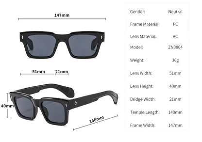 Vintage Square Sunglass Men Vacation Fashion Glasses Retro Sunglasses Women Trendy Fashion Glasses Gafas De Sol Hombre Zonnebril