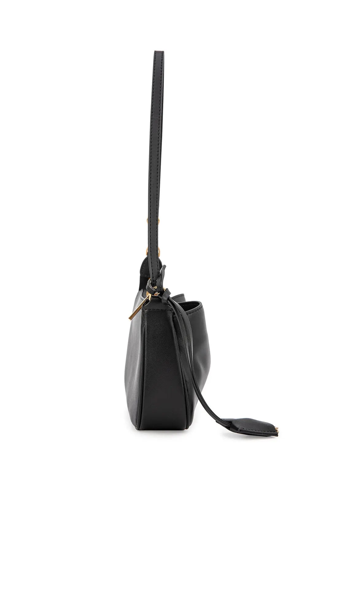 2026 Spring New Luxury Brand Women Shoulder Bags Split Leather Black Handbags Women Fashion Gold Buckle Underarm Bags