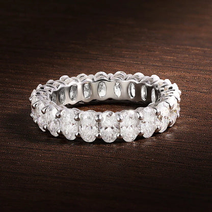 D VVS1 3*5mm Oval Moissanite Rings for Women Men Engagement Wedding Eternity Bands with GRA s925 Sliver Plated 18k Ring