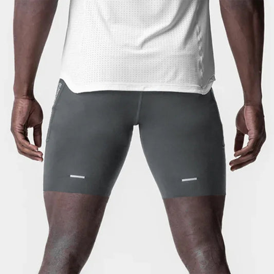 Men's Workout Shorts Quick Dry Skinny Running Shorts Gym Fitness Jogger Stretch Slim Fit Bodybuilding Short Pants Activewear