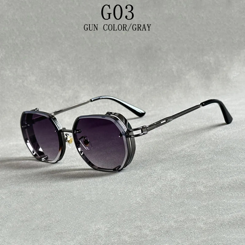 Punk Sunglasses For Men Vintage Steampunk Sunglasses Women Trendy Luxe Square Fashion Glasses Dropshipping Gafas De Sol Hombre