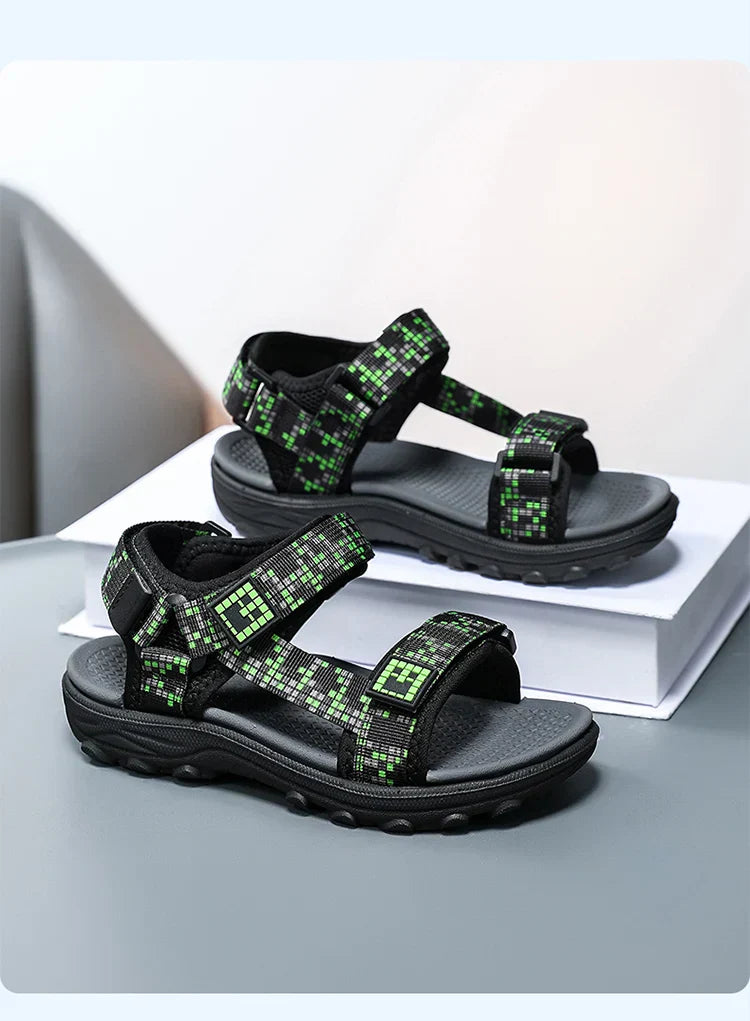 Children Casual Flat Sandals Boys Summer Beach Shoes Breathable Open Toe Non-Slip Kids Walking Footwear