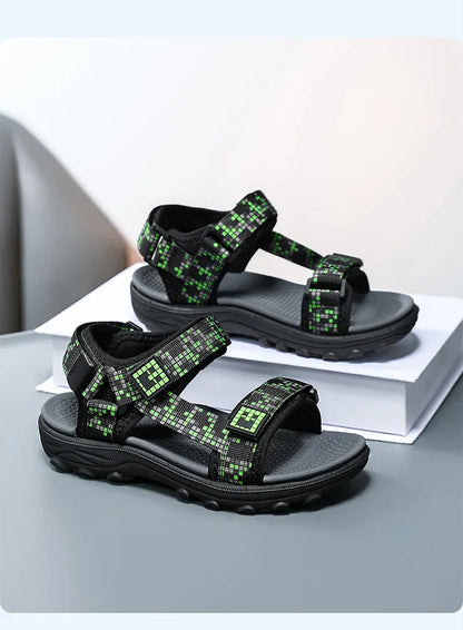 Children Casual Flat Sandals Boys Summer Beach Shoes Breathable Open Toe Non-Slip Kids Walking Footwear
