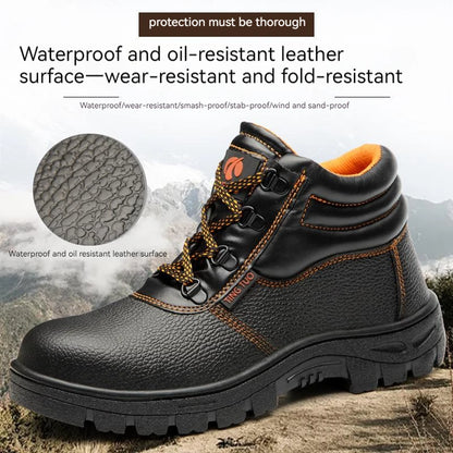 Wear-resisting Men Work Boots Anti-smash Anti-puncture Work Sneakers Waterproof Boots Indestructible Protective Tactical Boots