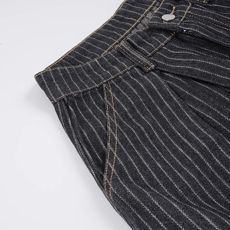Women Striped Relaxed Fit Jeans Retro Low Rise Wide Leg Denim Pants Grunge Loose Trousers 2026 Spring Y2K Clothes 2026