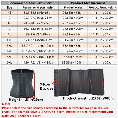 25 bones Corset Waist Trainer Latex Body Shapewear Women Tummy Shaper Belly Sheath Sllimming Belt Modeling Strap Weight Loss