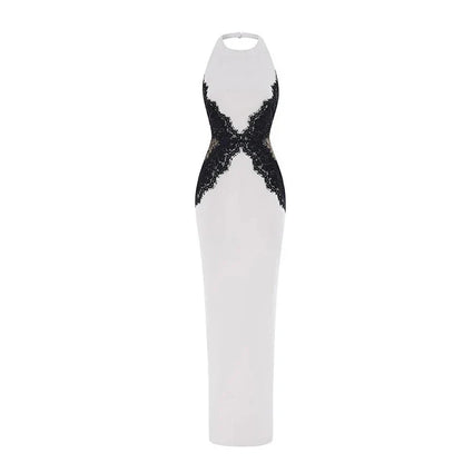 Lace Cut Out Slim Backless Dress Women Elegant Halter Sleeveless Party Dresses Fashion Female Vestiods for Summer New 2026