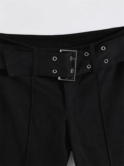 Women's Black Jeans Flare Pants Y2k Retro Emo 2000s Streetwear Fashion Trousers Harajuku Wide Yoga Pants 90s Aesthetic Clothes