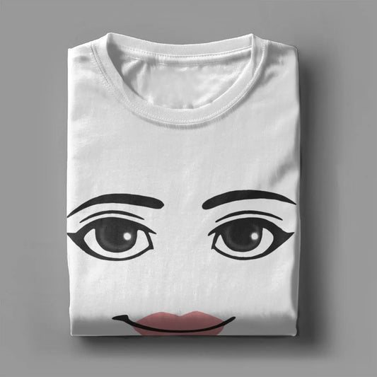 Round Neck Short Sleeve Clothing Summer Novelty Harajuku Streetwear Robot Robloxs Woman Face Game Tshirt Aesthetic Clothes