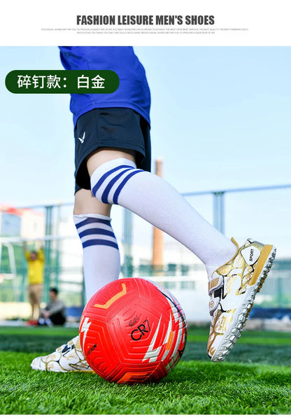 Boys Football Boots New Resistant Casual Kids Soccer Shoes Sneakers Grass Non Slip Training Sports Fast Match Breathable Cleats