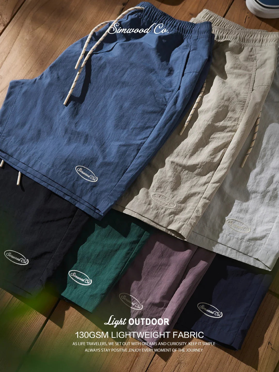 2026 Summer New Loose Fit  Lightweight 130gsm Nylon Shorts Men Essential Quick Dry Daily Wear Breathable Beach Shorts